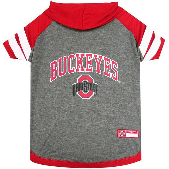 Pets First College Ohio State Buckeyes Pet Hoodie Tee Shirt, 4 Sizes Available - Medium