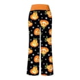 thumbnail image 5 of Women Pajamas Pants Halloween Pumpkin Print Wide Leg Drawstring Palazzo Lounge Pants Holiday Party Sleepwear Outfit Bottoms, 5 of 5
