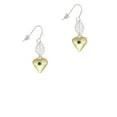 thumbnail image 2 of Delight Jewelry Goldtone Large December - Teal Crystal Heart Silvertone Leaf French Earrings, 2 of 5