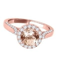 thumbnail image 7 of Mauli Jewels Engagement Rings for Women 1.35 Carat Halo Morganite and Diamond Engagement Ring Crafted 4 Prong-Setting 14k Solid Rose Gold, 7 of 7