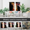 thumbnail image 4 of Basketball Window Curtains Boys Sports Kids Teen Mens Cool Modern Playroom Black Dark Orange Red Unique Living Room Bedroom Window Drapes Treatment Fabric 1 Pair Home Decor, 42" W x 63" L, Art, 4 of 6