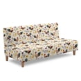 thumbnail image 3 of SCRAWLGOD Rooster Daisy Print Sofa Slipcover Without Armrest for Living Room Soft Stretch Sofa Slipcover Washable Couch Cover 3 Seater, 3 of 8