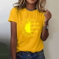 thumbnail image 2 of WTXUE T-Shirts à Manches Courtes, Col Rond, Graphiques, pour Femmes, Été, Ample, Blo, Coton Floral, Décontracté, Jaune/tournesol m, 2 of 6