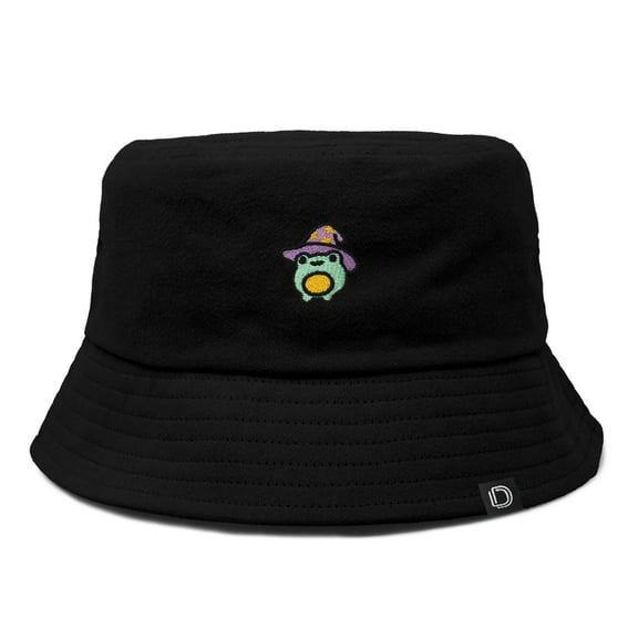 Dalix Sorcerer Frog Cotton Bucket Hat Lightweight Outdoor Travel Beach Everyday Womens in Black S Small