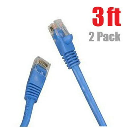 10' Category 5e Patch - iMBAPrice (2 Pack) Category 5e (Cat5e) CMR Ethernet Patch Cable (3 Feet , Blue)