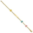 thumbnail image 2 of 14k Yellow Gold Childrens Butterflies .5 Inch Name Bar Identification Id Bracelet, 2 of 7