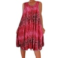 thumbnail image 4 of Vestido Estampado Chaleco Camiseta Vestido corto Sin mangas Mujer Ropa de verano, Rojo vino, S kenally AP002136-09, 4 of 5