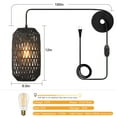 thumbnail image 2 of Cinkeda Plug in Black Pendant Light Dimmable Rattan Hanging Lamp for Kitchen Island Living Room Bedroom,LED Bulb Included, 2 of 6