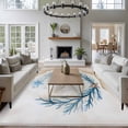 thumbnail image 3 of 5'x8' Area Rugs, Blue Beige Coastal Indoor Outdoor Area Rug for Living Room Bedroom, Beach Nautical Coral Starfish Shell Washable Bathroom Rugs Kitchen Floor Carpet Mats Home Decor Aesthetic, 3 of 8