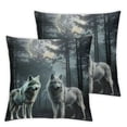 thumbnail image 2 of Acheng White Wolf Throw Pillow Covers for Couch Sofa Bed,  Wolves Howling Decorative Pillows Cushion Covers, Animal Wolves Mountain Moon Wolf Pillow  White, 2 of 6