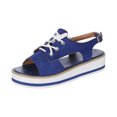 thumbnail image 3 of KBODIU Women's Sandals Thick Soled Fish Mouth Lace Up Sandals Summer Casual Shoes Blue 36, 3 of 4