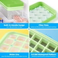 thumbnail image 3 of Ice Cube Tray with Lid and Bin, PHINOX 64 pcs Ice Trays for Freezer, Ice Cube Trays for Freezer with 2 trays, Container, Lid & Ice Scoop, BPA Free, 3 of 10