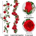 thumbnail image 2 of 9.5ft Red Rose Vines Artificial Floral Garland, Silk Fake Flower Vines Hanging Rose Ivy for Wedding Arch Garden Background Engagement Ceremony Reception Decor, 2 of 5