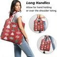 thumbnail image 2 of 5 Pack Foldable Shopping Bag,Red Christmas Tree and Snowflake Pattern Reusable Grocery Bags with Pockets,Large Reusable Tote Bags with Handles Waterproof & Lightweight, 2 of 6