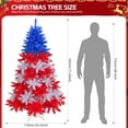 thumbnail image 3 of 6FT Unlit Patriotic Christmas Tree – Red, White & Blue Design, 900 Branch Tips, Ideal for Year-Round Decor and National Celebrations, 3 of 7