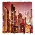 thumbnail image 3 of Ambesonne Travel Shower Curtain, Dubai Night Cityscape, 69"Wx70"L, Multicolor, 3 of 5