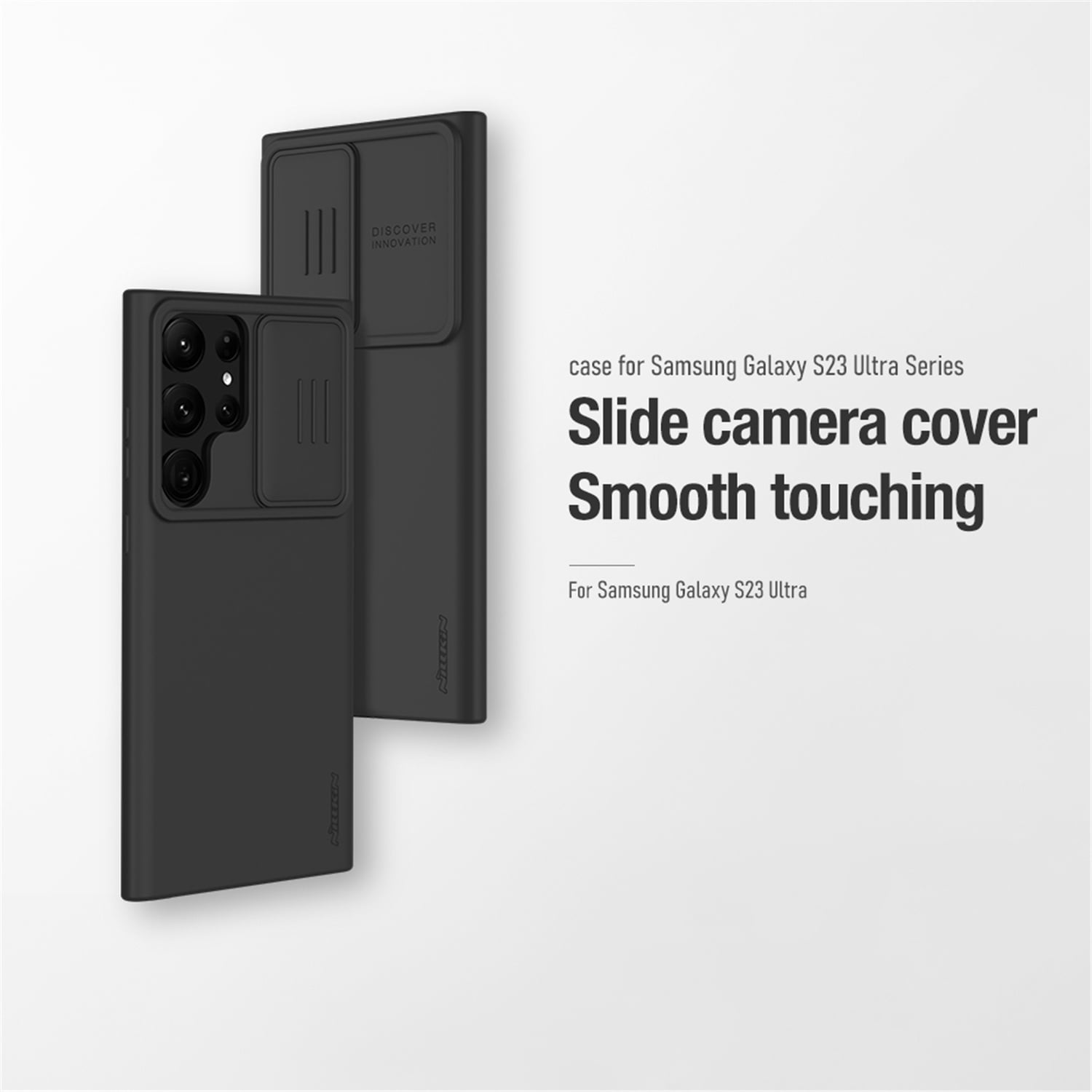Allytech Magnetic Silicone Case for 6.8" Samsung Galaxy S23 Ultra with Slide Camera Cover, Built-in Magnets Support Magsafe Charging, Premium Liquid Silicone Phone Cover for Samsung S23 Ultra, Black