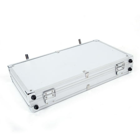 Aluminum Gun Lock Box - 45x25x7.5cm Durable Hard Storage Case with Locking Mechanism for Handguns Ideal for Safe Home Storage and Travel