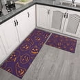 thumbnail image 2 of Halloween Orange Pumpkins on Purple Kitchen Rugs Sets Of 2,Anti Fatigue Kitchen Mat Rugs Non Slip Washable,Decorative Kitchen Floor Mats for Kitchen,Sink,Laundry,17"x30"+17"x47", 2 of 7