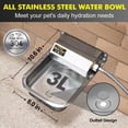 Automatic Water Dispenser for AIF4 Dogs, 3L Outdoor Dog Water Bowl, 304