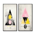 thumbnail image 2 of Designart "Retro Triangular Transcendence Minimalist Elevation I" Modern Geometric Framed Wall Art Set Of 2 - Modern Black Gallery Wall Frame Set For Home Decor, 2 of 6