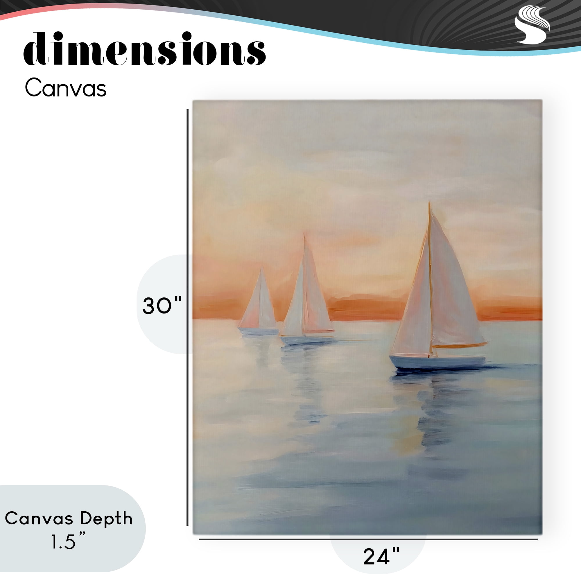 Stupell Industries Sunset Sailboats Over Calm Sea Canvas Wall Art, design by Creative Studio