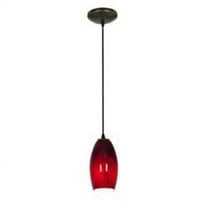 Access Lighting  Merlot - Glass Pendant - Cord - Oil Rubbed Bronze Finish - Red Sky Glass Shade - Incandescent