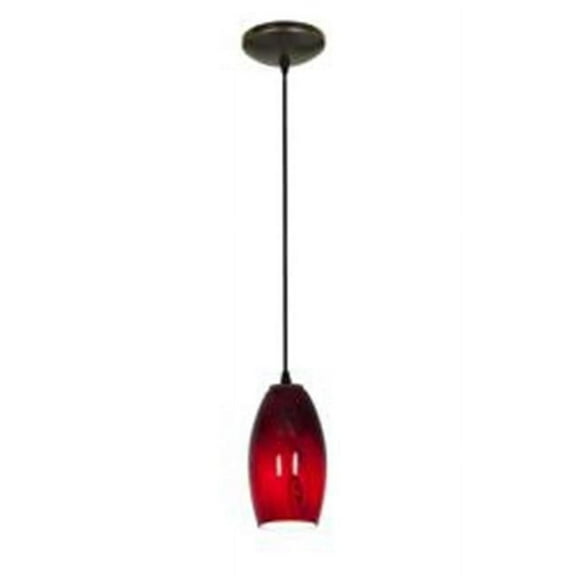 Access Lighting  Merlot - Glass Pendant - Cord - Oil Rubbed Bronze Finish - Red Sky Glass Shade - Incandescent