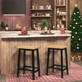 thumbnail image 3 of Bar Stools 25.6" Farmhouse Style Bar Chairs for Dining Room, Kitchen, Counter - Set of 2, Black, 3 of 8