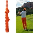 thumbnail image 4 of 1X Empuñadura de entrenamiento de golf, herramienta de práctica de swing para posicionamiento de mano derecha/izquierda, agarre correcto del palo Naranja 1473 mm, 4 of 9