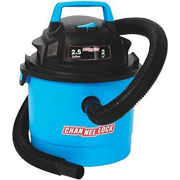 Channellock Wet/Dry Vacuum 2.5 Gallon - 2 HP, Corded Electric, Auto Shut-Off, Hose Included