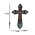 thumbnail image 3 of Western Family Tooled Tuscan Fleur De Lis Floral Scrollwork Horseshoe Wall Cross, 3 of 9