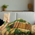 thumbnail image 3 of Garden Soft Flannel Fleece Throw Blanket, Still Life Photo of Old House's Interior Floral Planrs and Door, Cozy Plush for Indoor and Outdoor Use, 50" x 70", Pale Orange Fern Green, by Ambesonne, 3 of 5