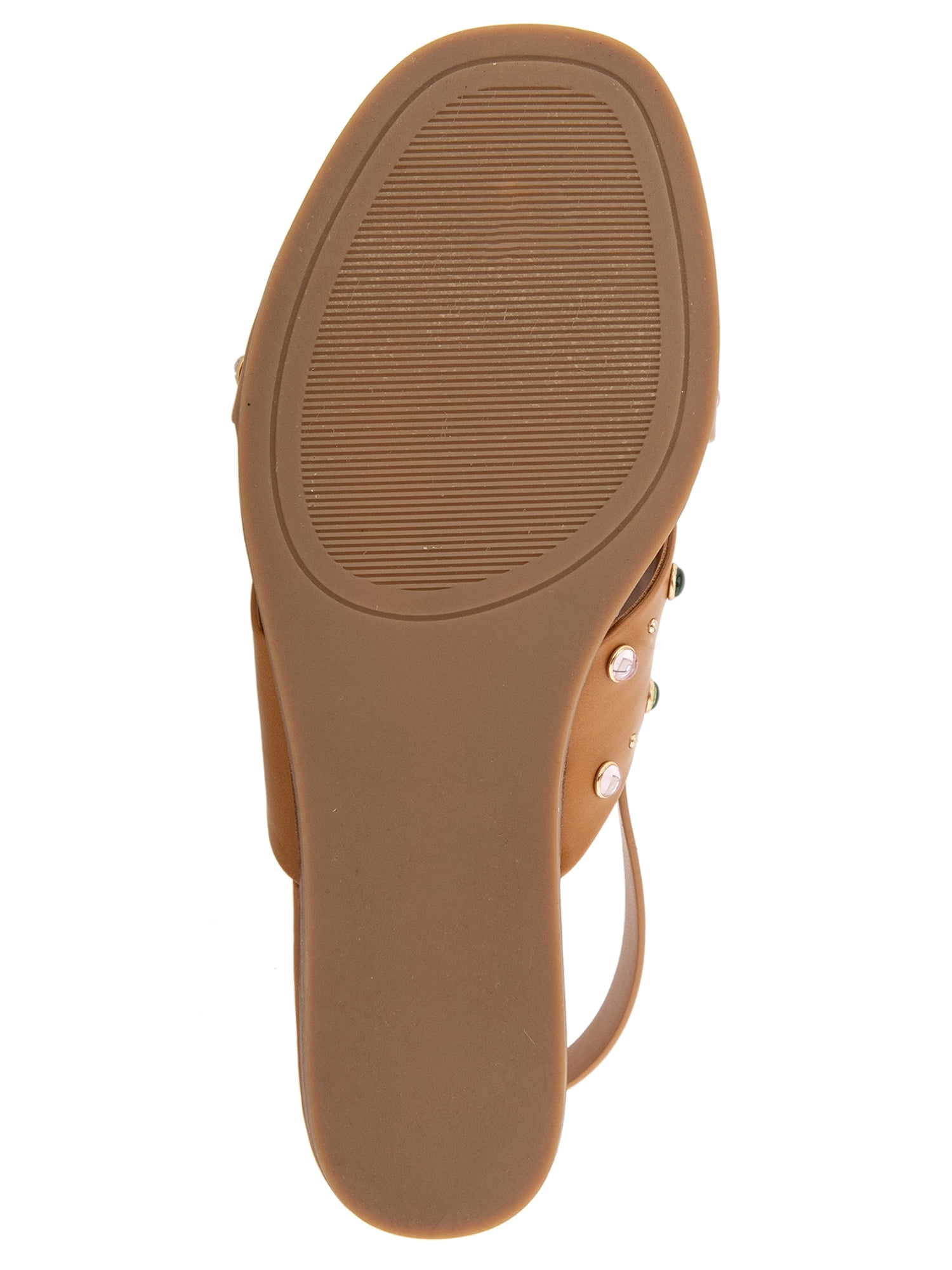Kensie Women's Alishia Gem Crossband Wedge Flat Sandal