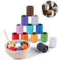 thumbnail image 4 of Balls in Cups Montessori Toy and Bowl Spoon Color Sorting and Counting, 4 of 8
