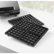 Mainstays 4 Slice Waffle Maker with Removable Plates, Non-Stick, Black Matte Finish