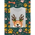 thumbnail image 3 of Happy Corgi Christmas Antlers T-Shirt Men -Image by Shutterstock, Male 5X-Large, 3 of 4