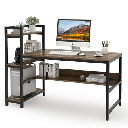 Eiffel Tower Desk Tribesigns Computer Desk with 4-Tier Storage Shelves, 59