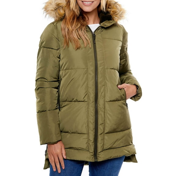 Be Boundless Women's Faux Fur Lined Hooded Parka Coat