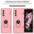 thumbnail image 4 of Galaxy Z Fold 3 Case,Rugged Military Grade Anti-Fall Shockproof Heavy Duty Protective Phone Case with Kickstand Magnetic Ring Stand Full Body Case For Samsung Galaxy Z Fold 3 5G 7.6 inch,Pink, 4 of 10