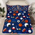 thumbnail image 2 of Homewish Kids Teens Football Basketball Soccer Print 4pcs Bed Sheets,Eat Sleep Sports King Sheets,Ball Gamer Super Cozy Sheet Set,Microfiber Bedroom Decor, 2 of 7