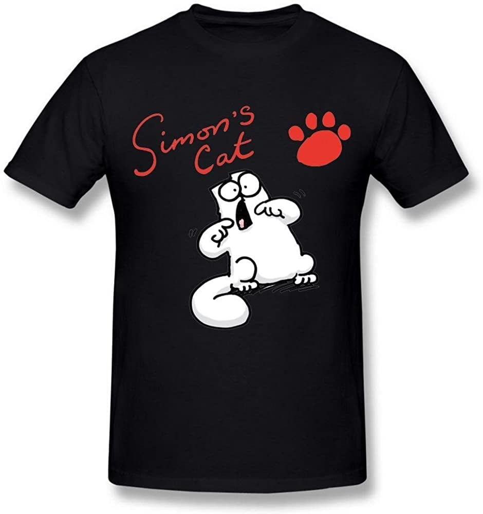 T-shirt noir de logo drôle pour homme Simons Cat de Cote dIvoire