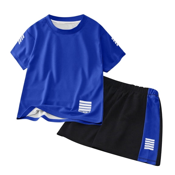 UYYX Boy Outfits Boys Outfits Size 7 Kids Tween Boy Clothes Casual Short Sleeve 2Pcs Shorts Summer Clothing Set