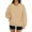 05#Khaki, variant on Womens Oversized Sweatshirt V Neck Sweatshirts No Hood Long Sleeve Sweat Shirts Over Sized Sweatshirt Pullover Tops with Pockets Purple 2XL