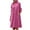 Hot Pink, variant on VSSSJ Womens Long Sleeve Shirt Dresses Turndown Collar Solid Color Button Down Simple Casual Knee-Length Loose Dress with Pockets Black M