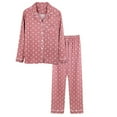 thumbnail image 2 of Womens Pajama Set Autumn Winter Long Sleeve Lapel Vest with Trousers Plus Size Home Wear, 2 of 3