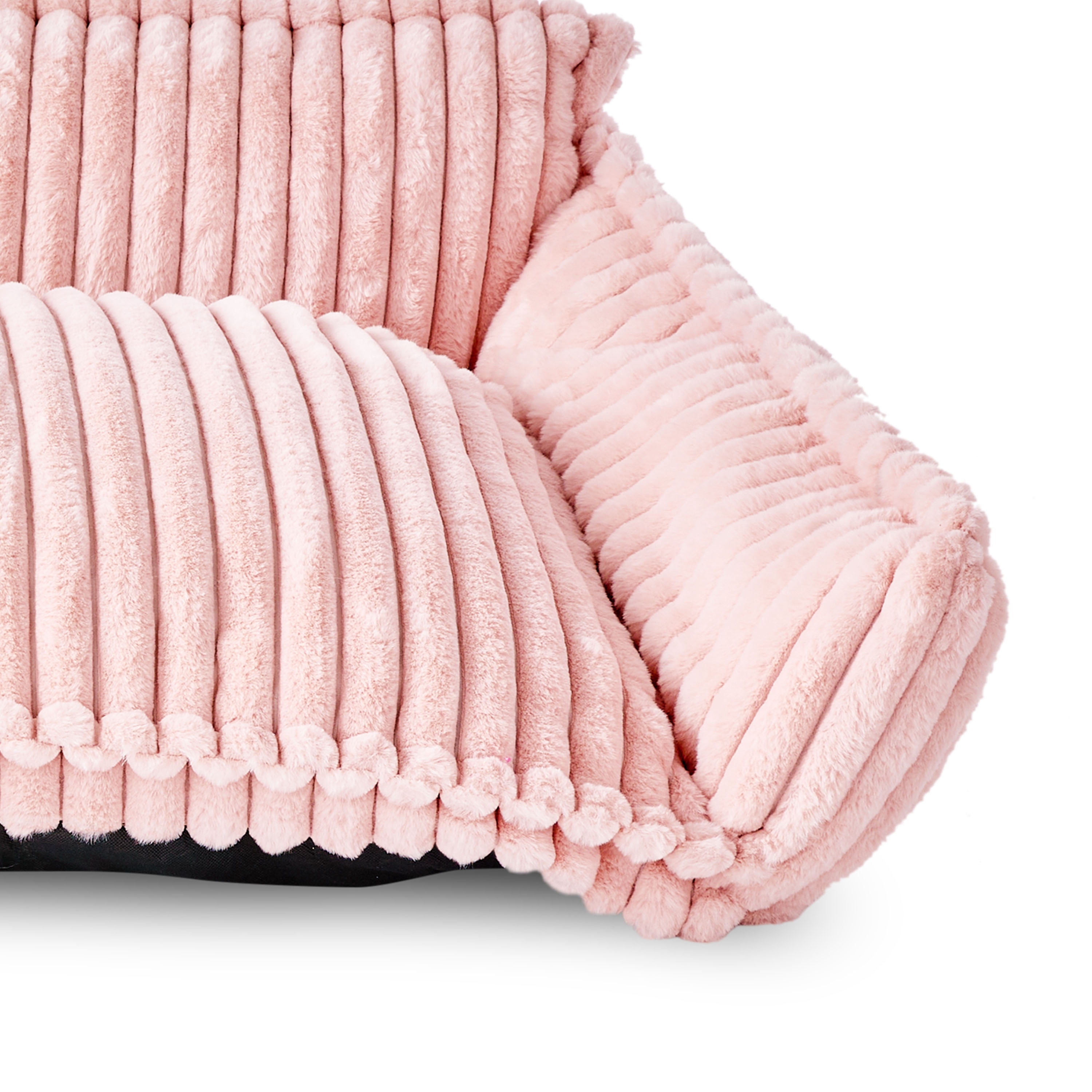 Vibrant Life Large Plush Cord Sofa Style Dog Bed, Pink, 28" x 38"