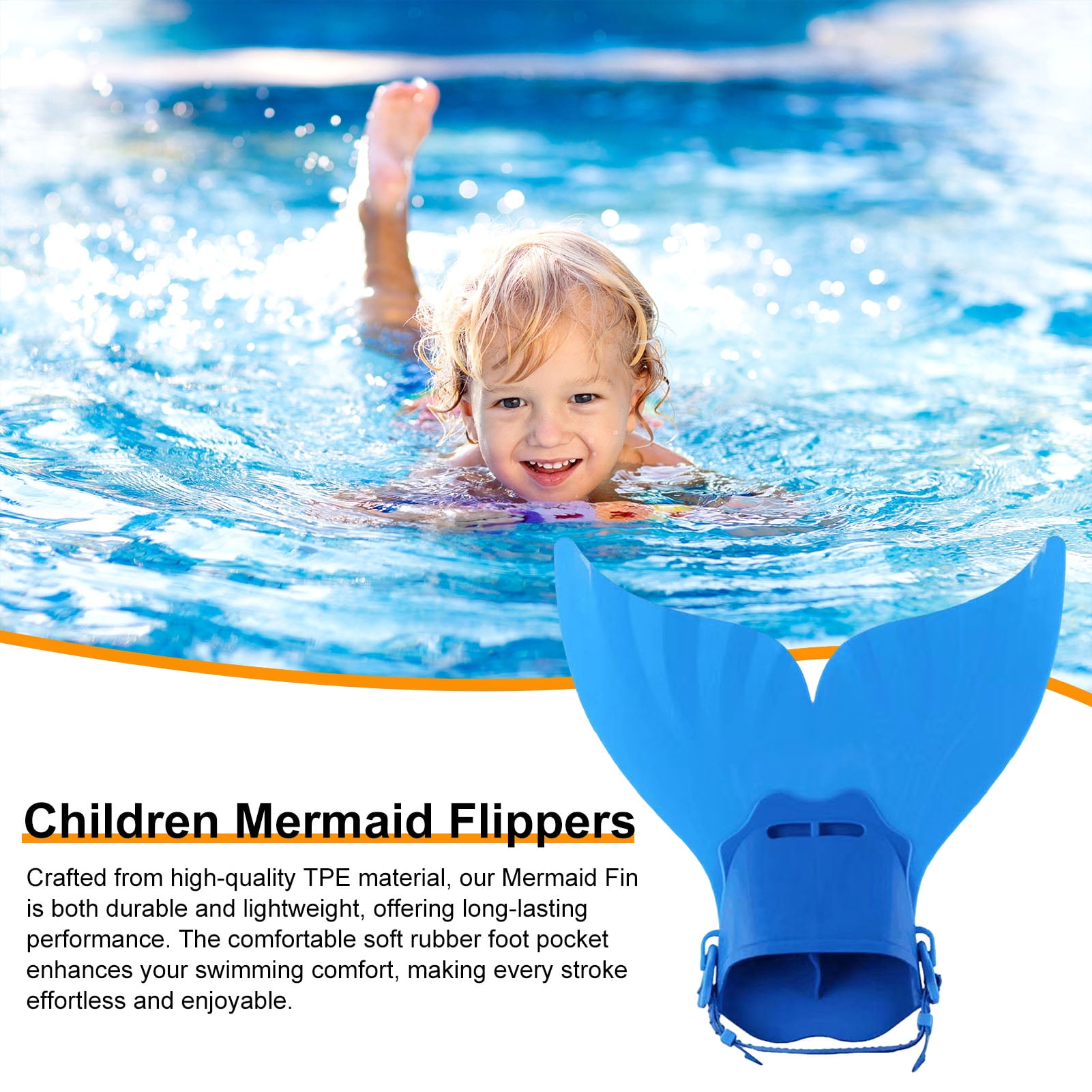Mermaid Swim Fin For Kids & Adults - Adjustable Monofin For Swimming Training