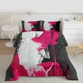 thumbnail image 2 of Feelyou Pink Oil Printing Bedding Comforter Set, Modern Fashion Artwork Twin Comforter Sets, Teen Kid Adult Reversible Bedding Set, Ultra Soft Home Decor, 2-Piece, 2 of 8