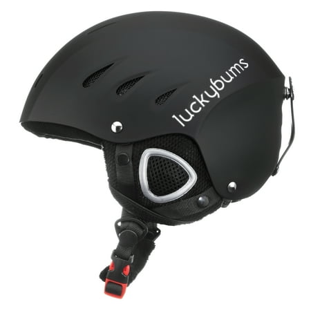 Lucky Bums Snow Sport Helmet with Fleece Liner, Matte Black,